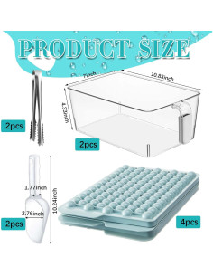 Contenedor de Hielo Havawish 10 Pcs con Moldes y Cucharas 2