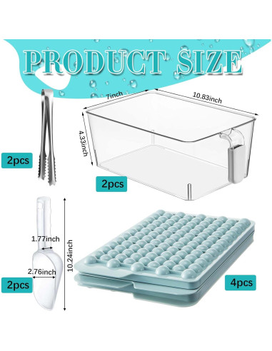 Contenedor de Hielo Havawish 10 Pcs con Moldes y Cucharas