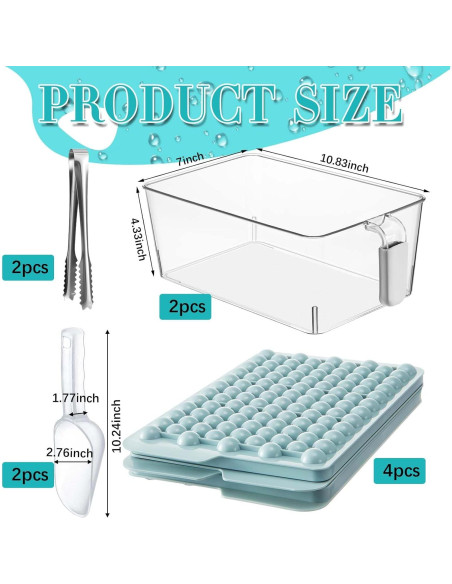 Contenedor de Hielo Havawish 10 Pcs con Moldes y Cucharas