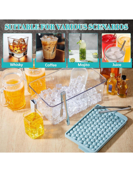 Contenedor de Hielo Havawish 10 Pcs con Moldes y Cucharas