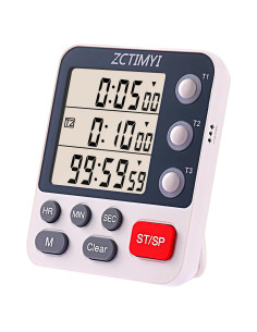 Temporizador Digital Triple ZCTIMYI con Alarma Ajustable y Memoria