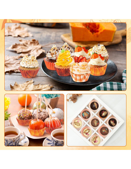 Forros de Cupcake COcnny Mini Otoño 600pcs Papel Desechable