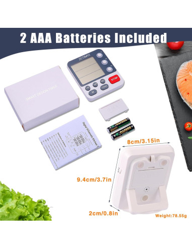 Temporizador Digital Triple ZCTIMYI con Alarma Ajustable y Memoria