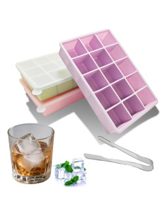 Bandejas de Hielo de Silicona UlifeBetter 3 Piezas 45 Cubos