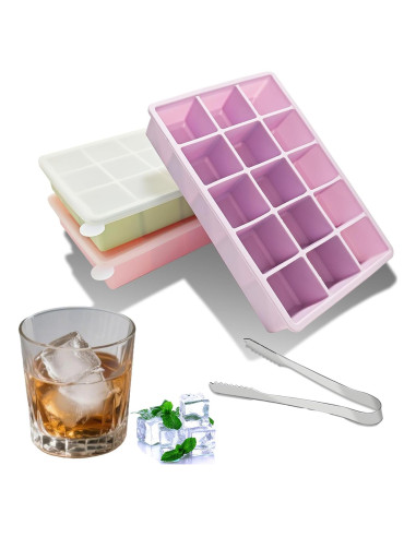 Bandejas de Hielo de Silicona UlifeBetter 3 Piezas 45 Cubos