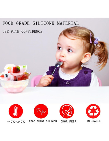 Bandejas de Hielo de Silicona UlifeBetter 3 Piezas 45 Cubos