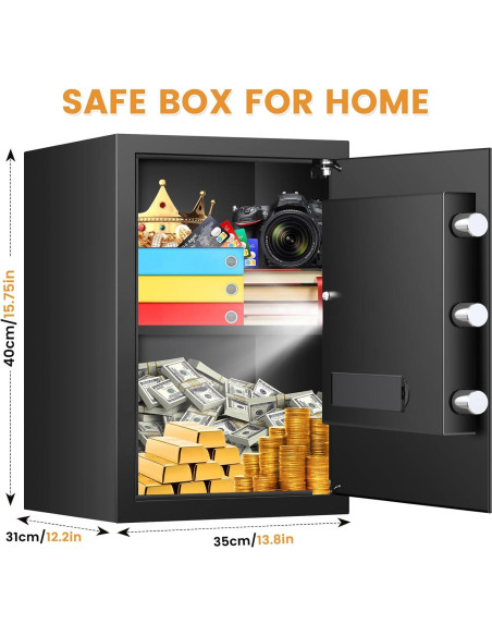 Caja Fuerte Digital Pisleto 2.5 Pies a Prueba de Fuego y Agua