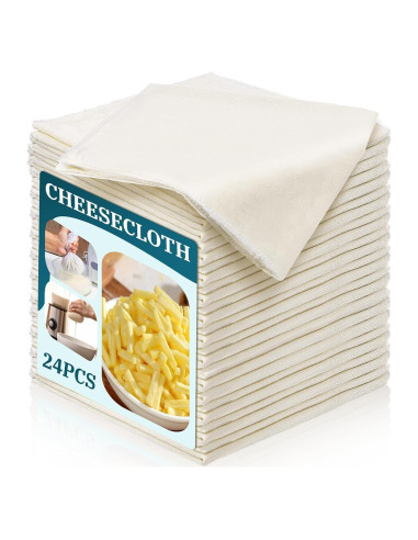 24 Paños de Queso de Algodón Sin Blanquear 61x61cm Exclaith