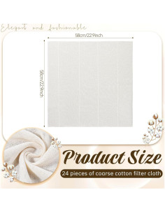 24 Paños de Queso de Algodón Sin Blanquear 61x61cm Exclaith 2