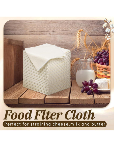 24 Paños de Queso de Algodón Sin Blanquear 61x61cm Exclaith