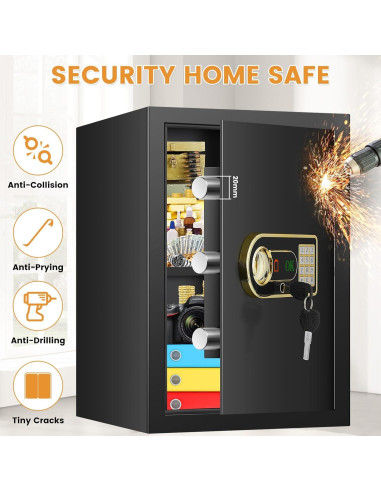 Caja Fuerte Digital Pisleto 2.5 Pies a Prueba de Fuego y Agua