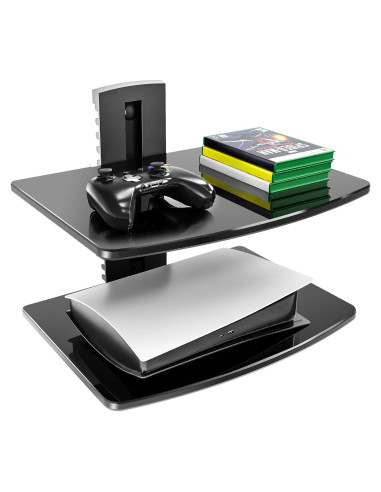 Estante Flotante FITUEYES de 2 Niveles para TV Negro