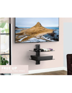 Estante Flotante FITUEYES de 2 Niveles para TV Negro 2