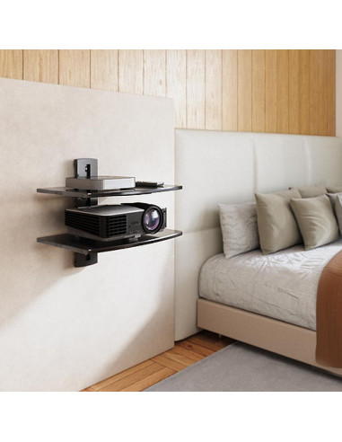 Estante Flotante FITUEYES de 2 Niveles para TV Negro