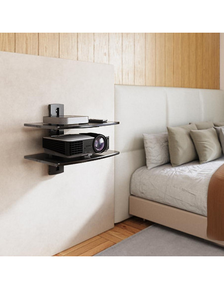 Estante Flotante FITUEYES de 2 Niveles para TV Negro