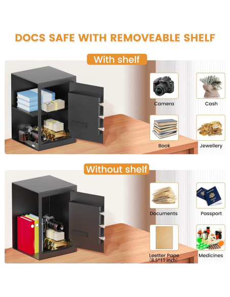 Caja Fuerte Digital Pisleto 2.5 Pies a Prueba de Fuego y Agua