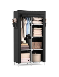 Armario Portátil Rojasop con 6 Estantes y Barra para Colgar