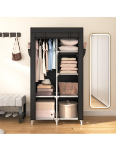 Armario Portátil Rojasop con 6 Estantes y Barra para Colgar 2