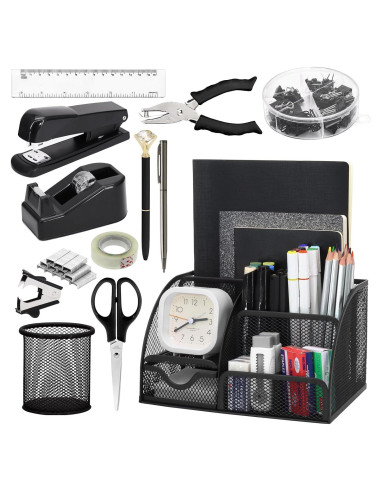 Set de Organizador de Escritorio 13 en 1 SYMDROMIA Negro