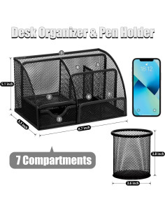 Set de Organizador de Escritorio 13 en 1 SYMDROMIA Negro 2