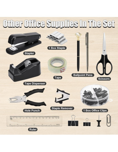 Set de Organizador de Escritorio 13 en 1 SYMDROMIA Negro