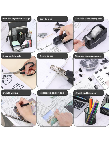 Set de Organizador de Escritorio 13 en 1 SYMDROMIA Negro