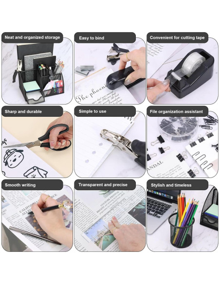 Set de Organizador de Escritorio 13 en 1 SYMDROMIA Negro