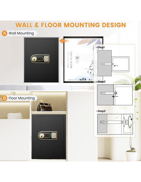 Caja Fuerte Digital Pisleto 2.5 Pies a Prueba de Fuego y Agua