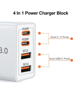 Cargador Rápido 40W Famoby + 2 Cables USB-C y Tipo C-C 2