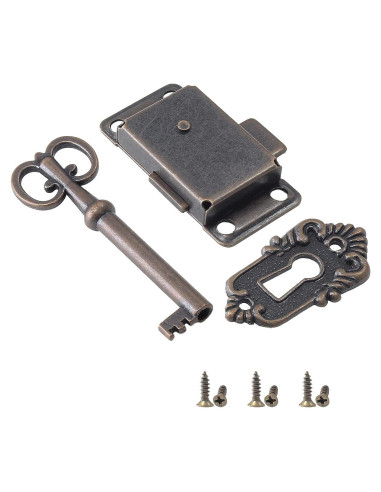 Cerradura de Gabinete Antigua Jiozermi con Llave y Tornillos