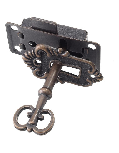 Cerradura de Gabinete Antigua Jiozermi con Llave y Tornillos