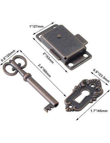 Cerradura de Gabinete Antigua Jiozermi con Llave y Tornillos