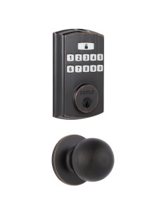 Cerradura Electrónica Brinks 4392-Parent, Alta Seguridad, Bronce Toscano