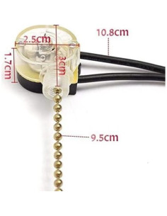 Cadena de Tirón de Reemplazo para Ventilador de Techo Negro - YuanHolumid 2