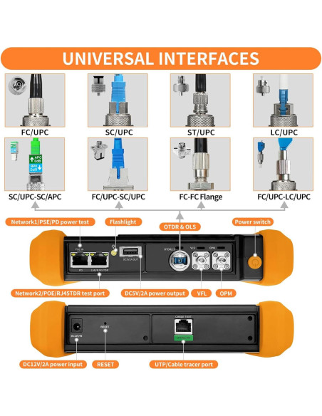 Probador OTDR Henkion RSO-65 1310/1550nm 28/26dB Pantalla Táctil