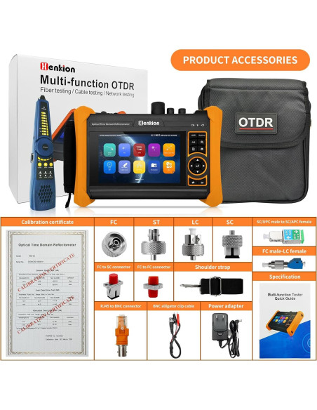 Probador OTDR Henkion RSO-65 1310/1550nm 28/26dB Pantalla Táctil