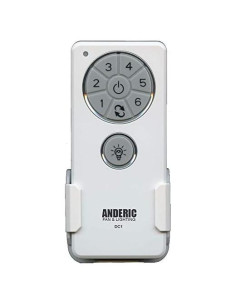 Control Remoto Anderic DC1 para Ventilador de Techo DC8 - 6 Velocidades, Luz Regulable