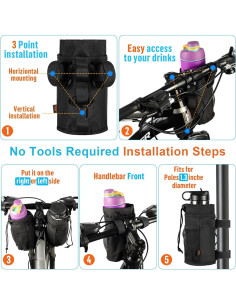 Soporte para Botella de Agua Desing Wish 24-32 oz Negro Delgado 2