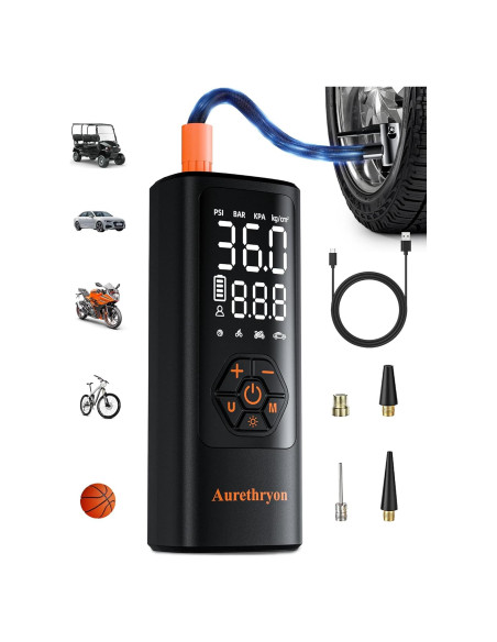 Compresor de Aire Portátil Aurethryon 150 PSI Batería 5200mAh
