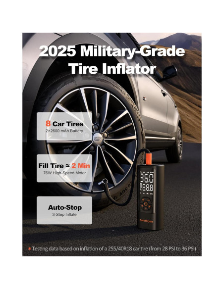 Compresor de Aire Portátil Aurethryon 150 PSI Batería 5200mAh