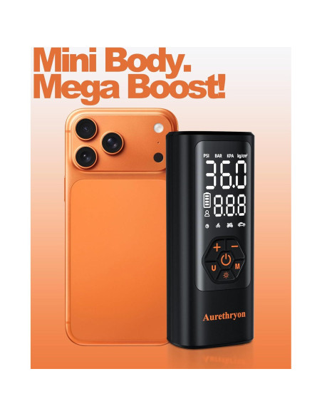 Compresor de Aire Portátil Aurethryon 150 PSI Batería 5200mAh