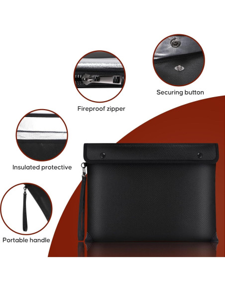 Bolsa de Documentos a Prueba de Fuego CAUTIS A4 8 Capas