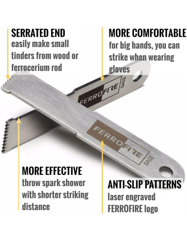 Raspador Serrado Grande FERROFIRE SA02 de Acero Carbono - 2 Unidades