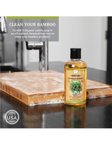 Jabón Orgánico para Tabla de Cortar CLARK'S - Hierba Limón - 396g