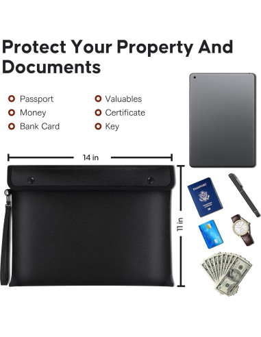 Bolsa de Documentos a Prueba de Fuego CAUTIS A4 8 Capas