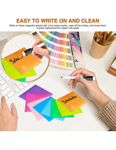Notas Adhesivas Magnéticas Reutilizables MAXECHO 40 Pcs 7.6x7.6 cm