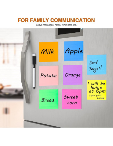 Notas Adhesivas Magnéticas Reutilizables MAXECHO 40 Pcs 7.6x7.6 cm