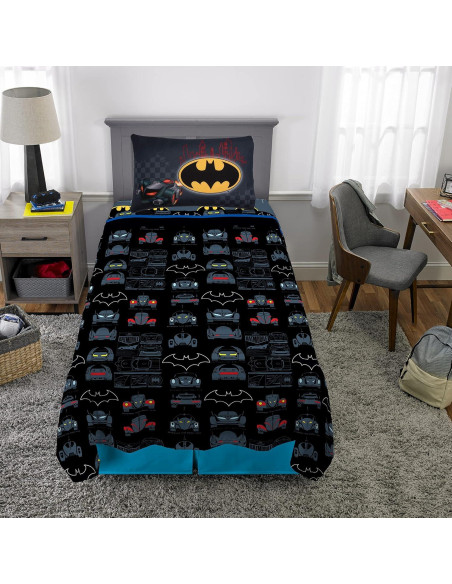 Conjunto de Sábanas Individual Franco Batman 3 Piezas Microfibra