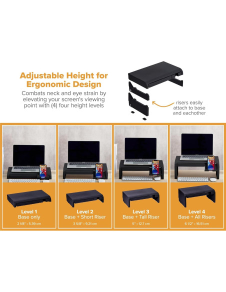 Soporte de Monitor Ajustable Bostitch Konnect Negro 42x25cm