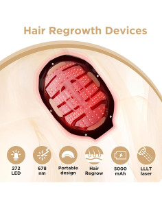 Gorro Láser OVEKPA para Crecimiento del Cabello - Terapia de Luz Roja Aprobada por la FDA 2